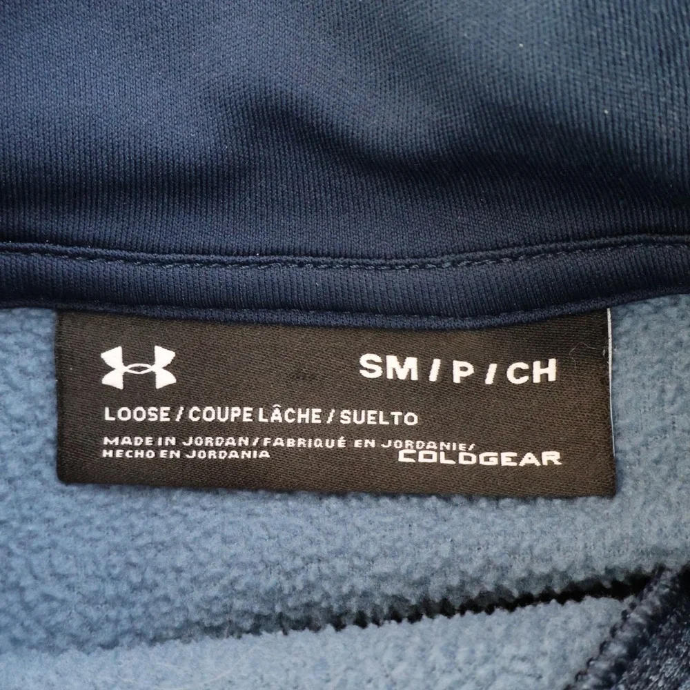 Under Armour Coldgear 1/4 Zip Jacket Loose Fit Mens‎ Size S Dark Blue Heathered